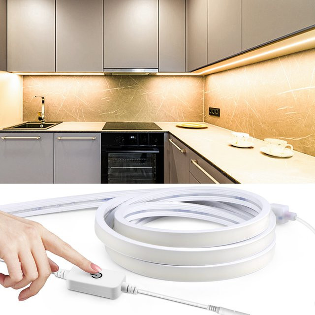 Gyarfas LED COB Unterbauleuchte mit Touch-Schalter, Weiß, Wasserdicht, DC24V, 120 LEDs/m - Bild 1