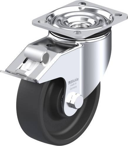Blickle LIK-POHI 125HK-1-FI Lenkrolle mit Feststeller, Rad-Durchmesser: 125 mm, Tragfähigkeit: 350 kg, Farbe: Grau/Silber - Bild 1