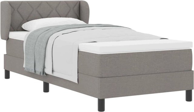 vidaXL Boxspringbett mit Matratze und Kopfteil in Taupe, B/T/H: 90 x 190 x 140 cm - Bild 1