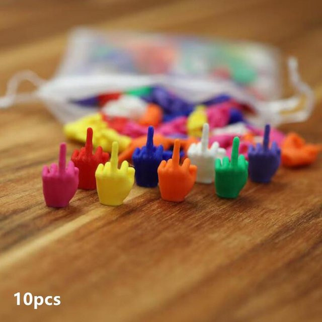 Sinlay 10er Set Moderne 3D-gedruckte Fingergesten-Statuen Dekorative Handfigurinen aus Kunststoff in Multicolour für dein Zuhause oder Büro - Bild 1