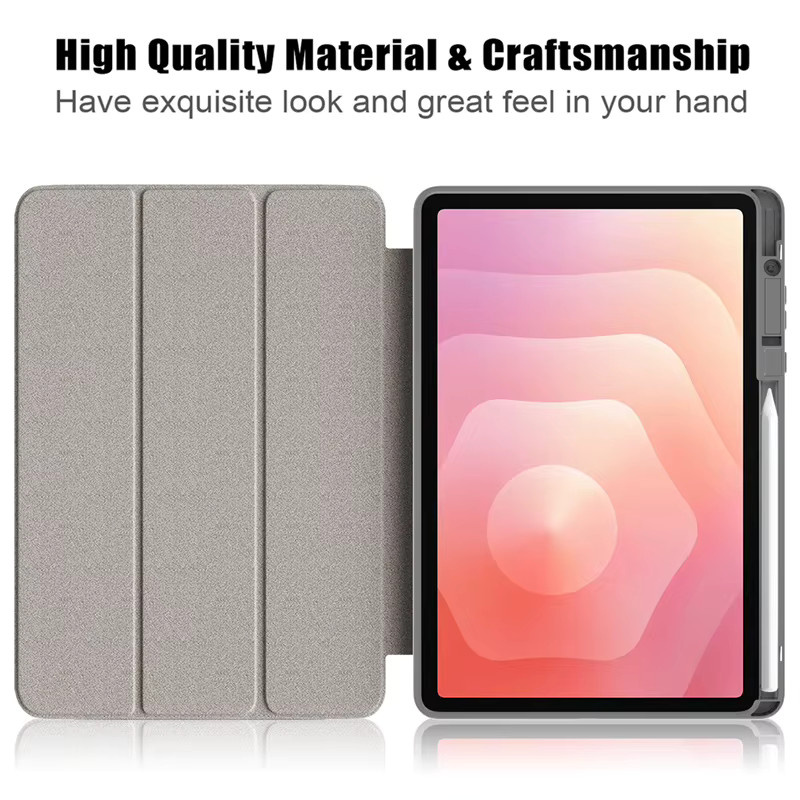 Samsung Galaxy Tab S11 Hülle mit Stifthalter und magnetischem Acryl-Hartständer in Schwarz - Bild 3