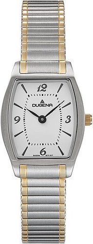 Dugena Armbanduhr, Quarz, Edelstahl, Tonneau, Weiß, Damen - Bild 1