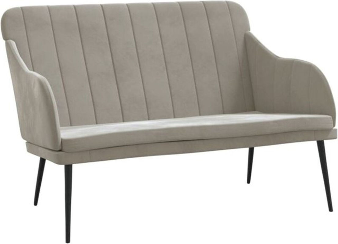 VIDAXL Premium Sitzbank mit Rückenlehne aus Samt in Grau, B/T/H: 110 x 76 x 80 cm - Bild 1