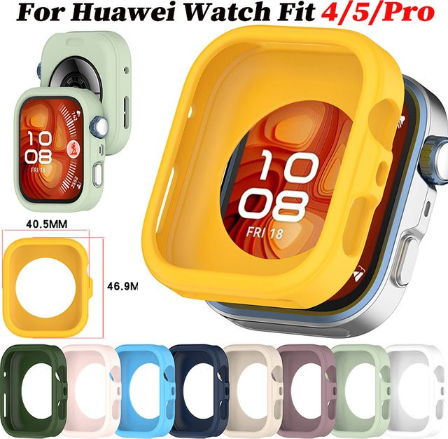 CAOWTAN Silikonhülle für Huawei Watch Fit 4 5, Green, Uhrenzubehör - Bild 1