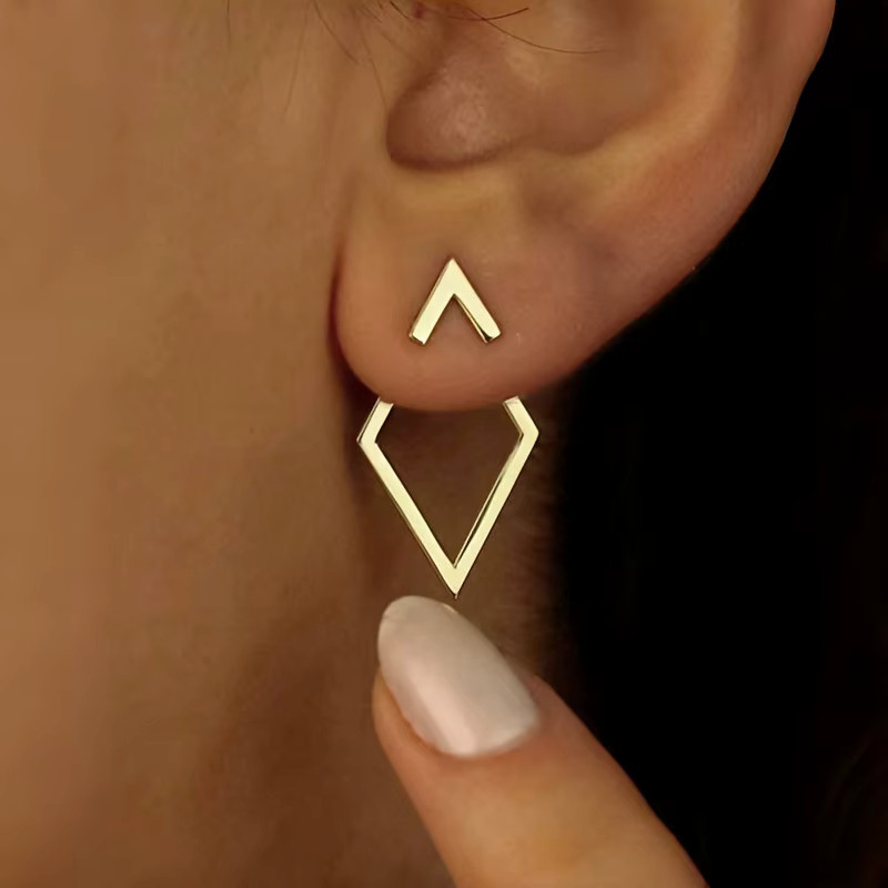 LATS Ohrstecker, geometrische quadratische Dreiecke, Damen - Bild 2