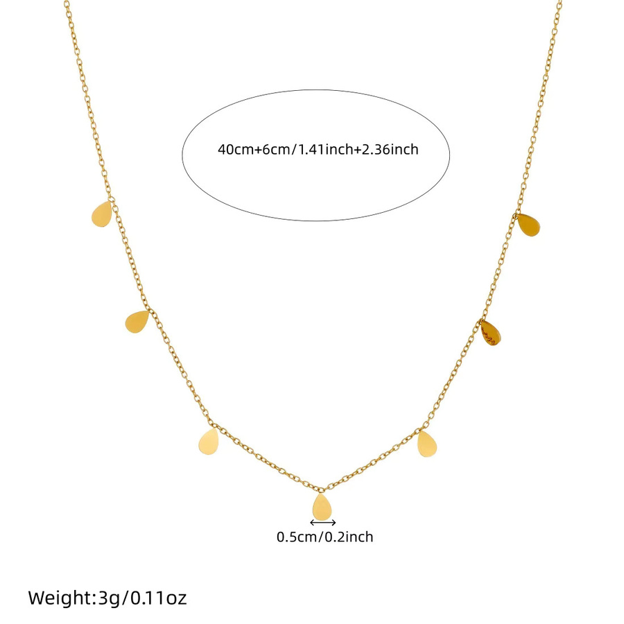 DIEYURO Halskette, Edelstahl, Goldene Schleifenknoten Wassertropfen, Damen - Bild 2