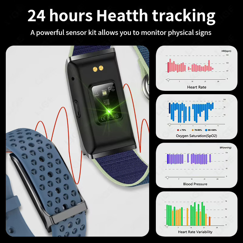 LIGE Smart-Armband ohne Display mit Herzfrequenz-, Blutdruck- und Schlafüberwachung sowie Schrittzähler als Fitness-Tracker für Männer und Frauen - Bild 2