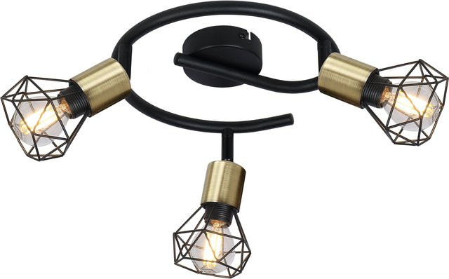 Globo Lighting Wand- und Deckenspot in Schwarz oder Gold/Messing aus Metall mit E14 Fassung - Bild 1