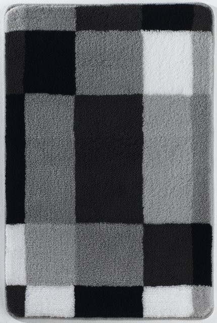 Badteppich EDGE in Grau und Silber, rechteckig, B/T: 120 x 70 cm - Bild 1