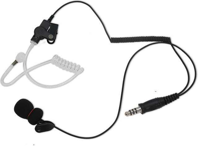 Taktisches Ohrhörer-Headset mit 7,1 mm Luftschlauch, U174-Stecker und U94 PTT-Mikrofon in Schwarz für Baofeng UV-5R 6R BF-888S, Kenwood, PUXING, TYT und HYT Funkgeräte - Bild 1