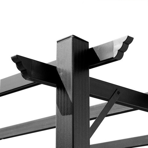 Outsunny Pergola aus Aluminium mit verstellbarem Stoffdach in Grau oder Braun, B/T/H: 400 x 300 x 223 cm - Bild 6