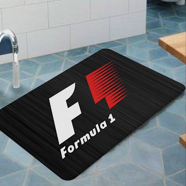Miniso F-Formel 1 Logo Fußmatte rutschfest und wasserabsorbierend, B/T: 40 x 60 cm, mehrfarbig - Bild 1