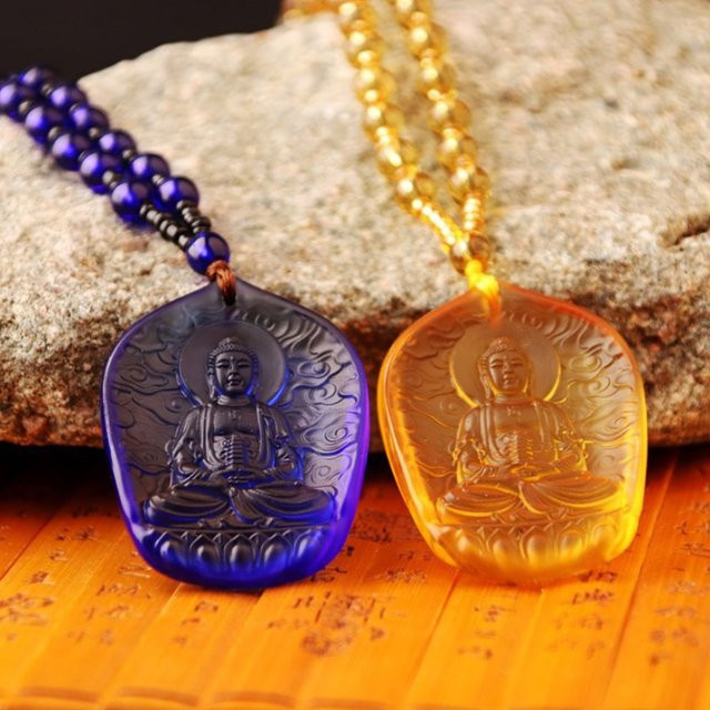 Velishy Halskette, Perle, Buddha Statue Anhänger, Bunt, Unisex - Bild 1