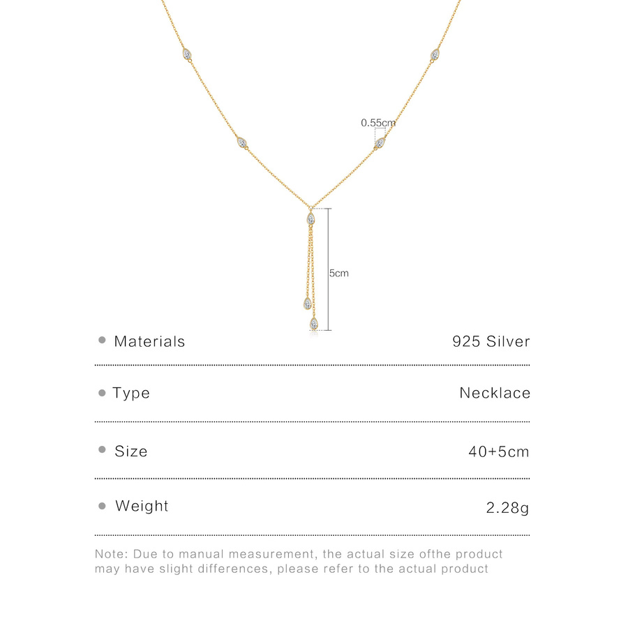 ANDYWEN Y-Halskette, 925 Silber, Zirkonia, Damen - Bild 3
