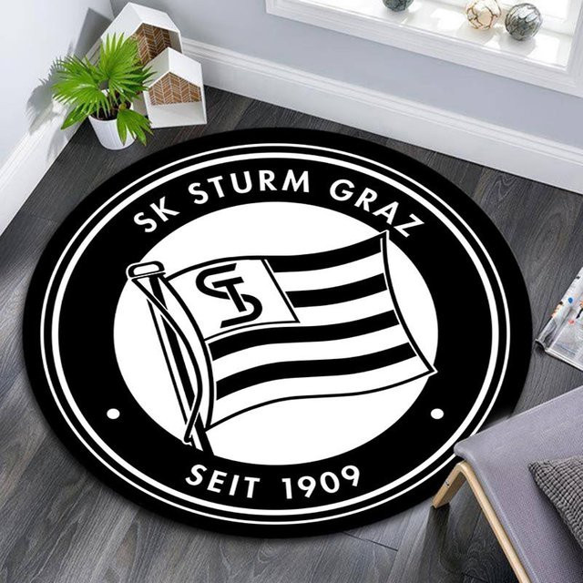 Runder Teppich Sturm Graz von XiuXiuHome in Schwarz, Durchmesser: 120 cm - Bild 1