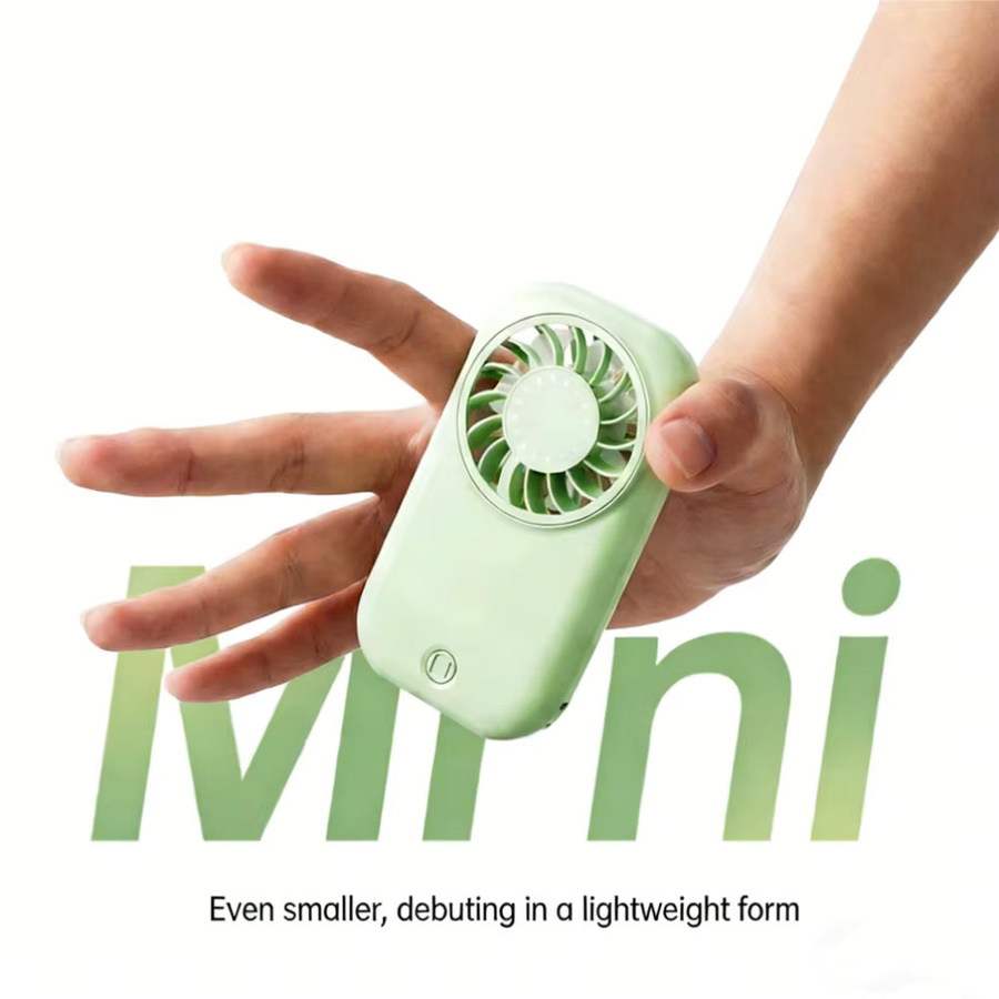 XIAOTREE Tragbarer Mini Handventilator mit 5-Gang-Windregulierung und 1200mAh Akku, USB aufladbar, Weiß oder Grün - Bild 4