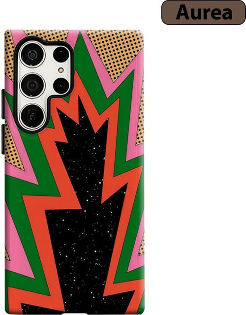 Stoßfeste Doppelschicht Handyhülle mit Pop-Art Burst-Muster für Samsung Galaxy S25 Ultra, S24 und S23 Ultra Plus in Multicolour - Bild 1