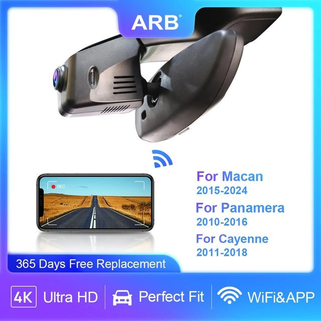 ARB 4K Auto-DVR Dashcam im OEM-Stil für Porsche Macan 95B, Panamera 970 und Cayenne 958, Schwarz mit Wi-Fi und Nachtsicht - Bild 1