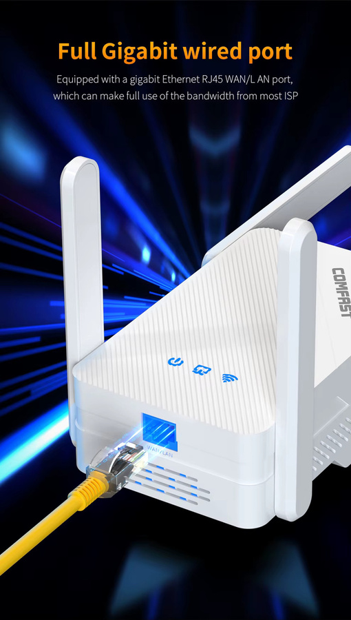 Comfast WLAN-Repeater Wi-Fi 6 Dual-Band Netzwerk-Extender in Weiß - Bild 2