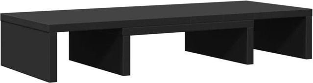 vidaXL Monitorständer verstellbar aus Holzwerkstoff, Schwarz, B: 60 cm, T: 24 cm, H: 10,5 cm - Bild 1