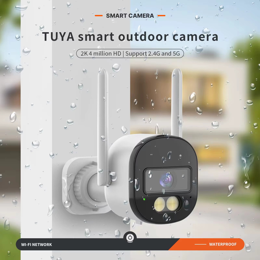ANSVICAM Tuya WiFi IP-Kamera für den Außenbereich, 5 MP, 5 GHz WLAN Überwachungskamera mit automatischer Verfolgung, kompatibel mit Alexa und Google, Farbe: Weiß - Bild 2