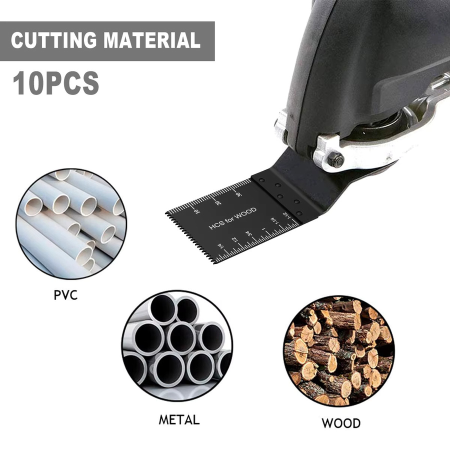 Toorise Multi-tool Sägeblätter Set mit Quick Release, Hartmetall-Oszillierende Klingen für Holz, Kunststoff und Metall, Schwarz, 4 Stück - Bild 3
