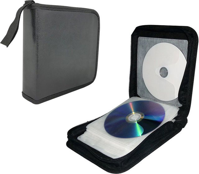KOQZM CD-Aufbewahrungstasche für 40 Scheiben, doppelseitiger DVD-Organizer in Schwarz - Bild 1