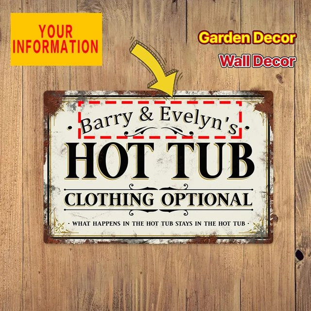 CIFBUY Individuelles Metallschild mit Namen für Whirlpool, Vintage Retro Wanddekoration für Garten und Raum - Bild 1