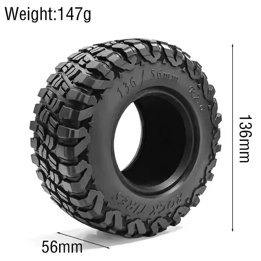 Wonder Rc All Terrain Gummi KM3 Reifen, 4-teiliges Set, Schwarz - Bild 3
