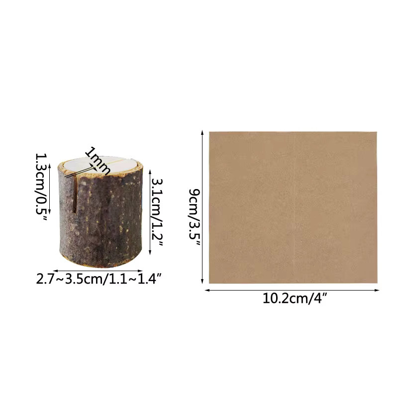 Rustikale Tischkartenhalter aus natürlichem Holz in Braun für Hochzeiten und Partys - Bild 4