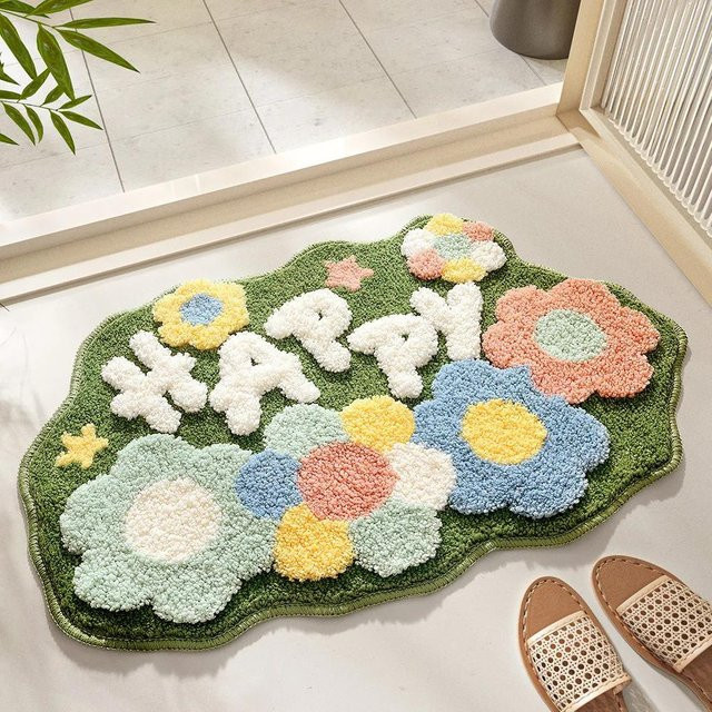 Lodestar Waldblumen Badezimmerteppich mit 3D-Struktur in Multicolour, B/B: 45 x 70 cm - Bild 1