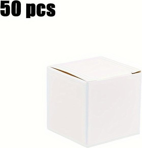 50 Stück SZ-Damai Kraftpapierboxen Mini Geschenkboxen mit Deckel in Weiß zum Falten für Schmuck oder Süßigkeiten - Bild 1