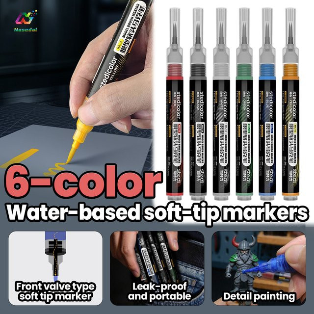 Stedi MA10 MA15 Acryl-Farbmarker mit Frontventil und weicher Spitze, wasserbasiert, Farbe: Grün - Bild 1