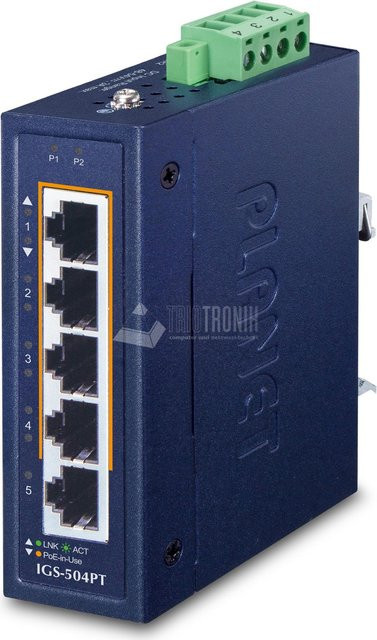 PLANET IGS-504PT Unmanaged Gigabit Ethernet PoE Switch 802.3at Blau - Bild 1