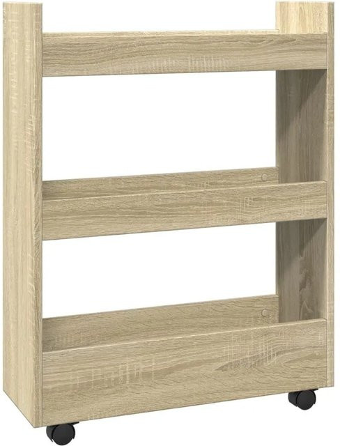vidaXL Aufbewahrungswagen schmal mit 3 Etagen in Sonoma Eiche, B/T/H: 22 x 20 x 80 cm - Bild 1
