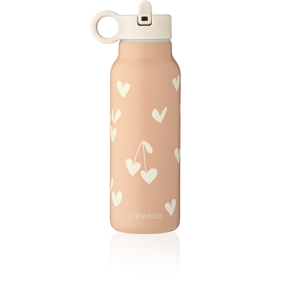 Liewood Falk Wasserflasche aus Edelstahl mit Strohhalm, auslaufsicher, Sweethearts/Pale Tuscany, 350 ml - Bild 1