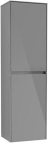 V&B Hochschrank Collaro in Glo Grey mit Glastüren und Glasfachböden, B/T/H: 45,4 x 34,9 x 153,8 cm - Bild 1