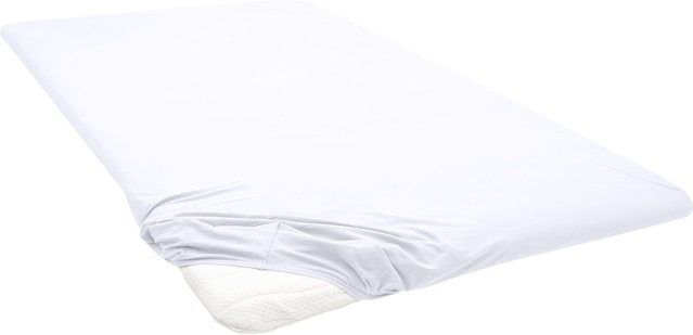 BIBERNA Premium Jersey-Elasthan Spannbettlaken für Topper, Weiss, B/T: 90-100 x 200-220 cm - Bild 1