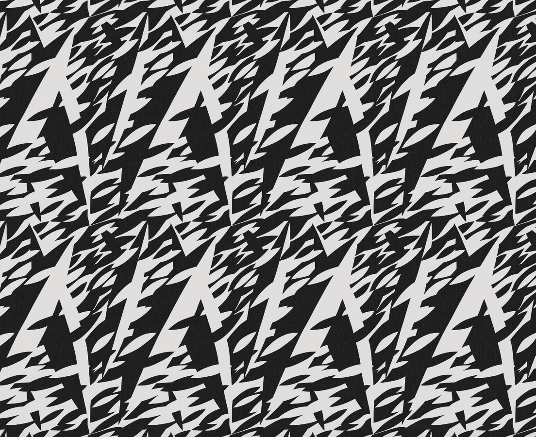 Boråstapeter Studio Mural Karl Axel Pehrson Delfinisk Rörelse Wandtapete in Schwarz-Weiß mit abstraktem Design - Bild 1