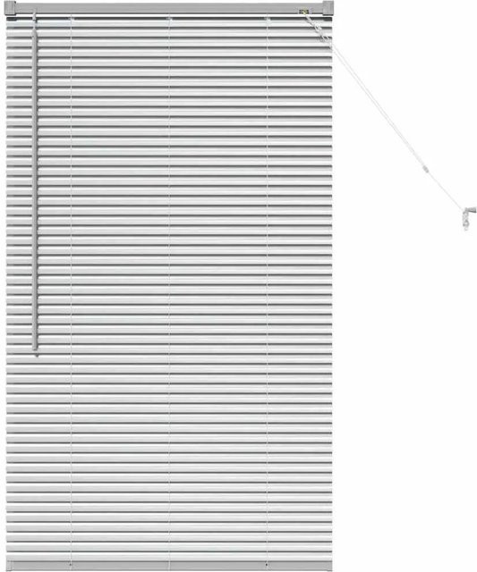 vidaXL Fensterjalousie mit Vorhängen aus Aluminium in Silber, UV-beständig und blickdicht, B: 130 cm x H: 130 cm x T: 70 cm - Bild 1