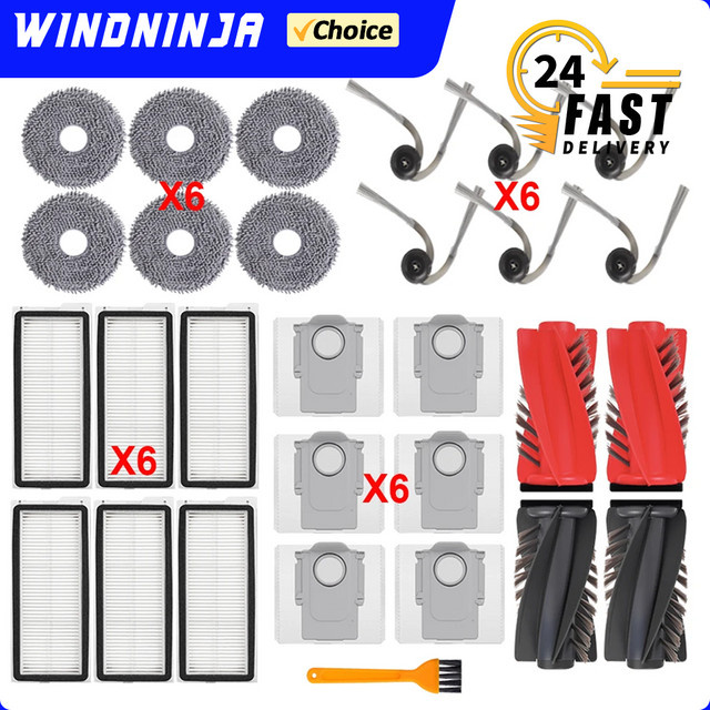 Roborock Ersatzteil-Set mit Bürsten, Filtern, Wischtüchern und Staubbeuteln für Qrevo Curv, S5X, S5V, 5XC, 5A1, 5AE, CurvC, Qrevo C und ProC Staubsauger - Bild 1