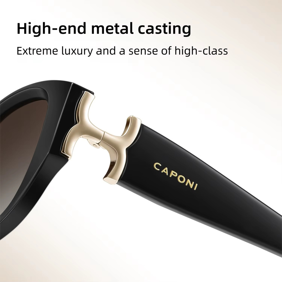 CAPONI CP36023 Sonnenbrille, Vollrand, Square, Acetat, braun, Damen, polarisiert - Bild 4