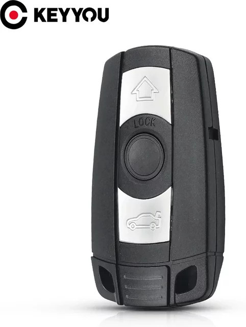 KEYYOU Smart Blade Fob Abdeckung für BMW 1 3 5 6 Serie E90 E91 E92 E60, 3 Tasten Fernbedienung Schlüssel Shell Case, Schwarz - Bild 1