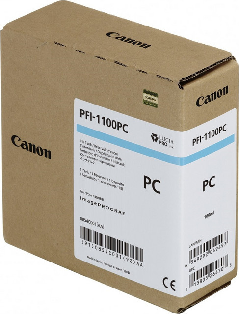Canon PFI-1100 Photo Cyan Original Tintenbehälter 160 ml für imagePROGRAF PRO-2000, PRO-4000, PRO-4000S, PRO-6000S - Bild 1