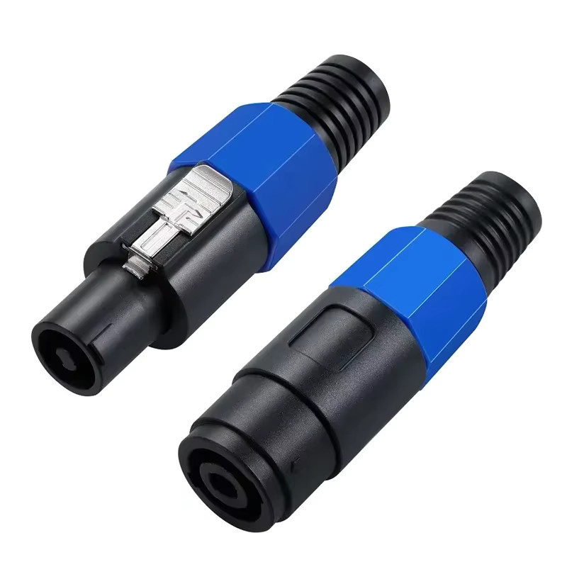 Speakon Kabeladapter 4-polig mit verriegelbarem Stecker und Buchse in Blau - Bild 3