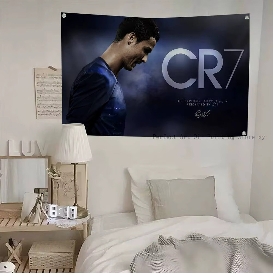 Cristiano Ronaldo CR7 Fußballer Flagge aus Polyester in Blau, B x H: 50 x 70 cm - Bild 6
