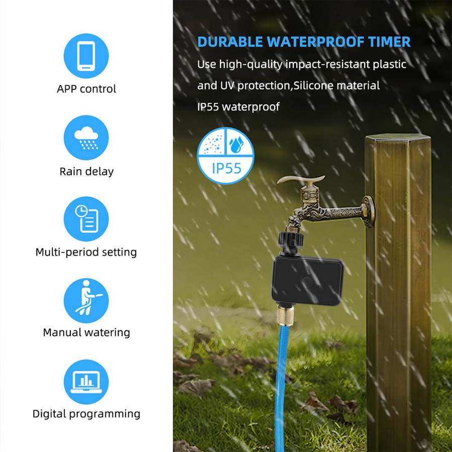 GoolRC Sprinkler-Timer mit App-Steuerung für automatisches Bewässerungssystem, Einzelauslass, Schwarz - Bild 4