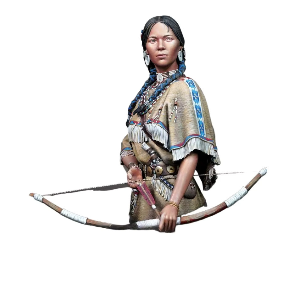 JIJIE Indianerin mit Schleifen, Modellbausatz, Statue, Maßstab 1:10 - Bild 4