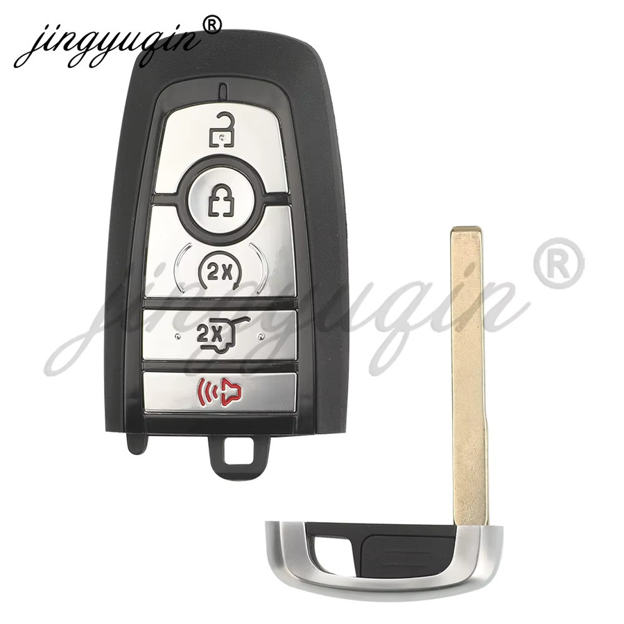 Jingyuqin Smart Keyless Fernbedienung Auto Schlüssel für Ford Edge Explorer Expedition Fusion Mondeo F150 F250 Mustang in Schwarz (433,92/434/868/902 MHz) - Bild 2