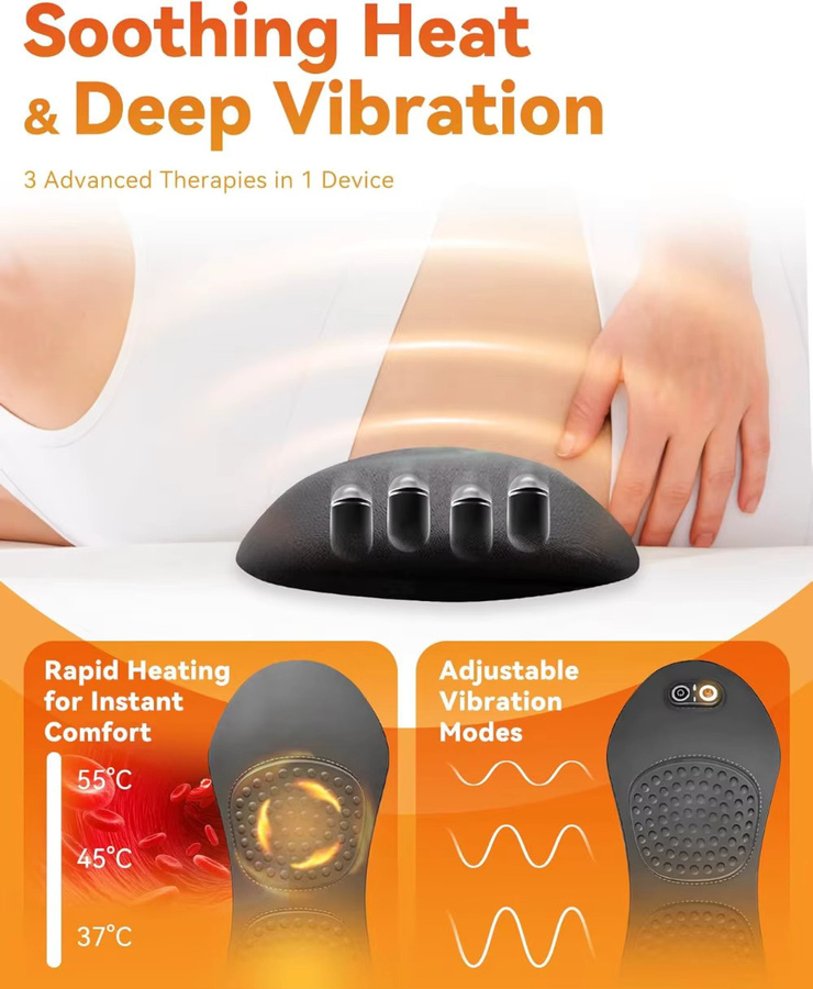Okayso Dreifach-Fusions-Rückenmassagegerät mit Wärme, Vibration und Traktion, Unisex - Bild 4